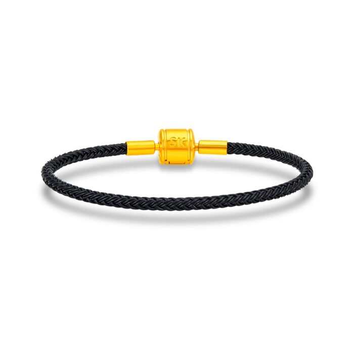 Classic Gold Barrel Clip Charm Bracelet